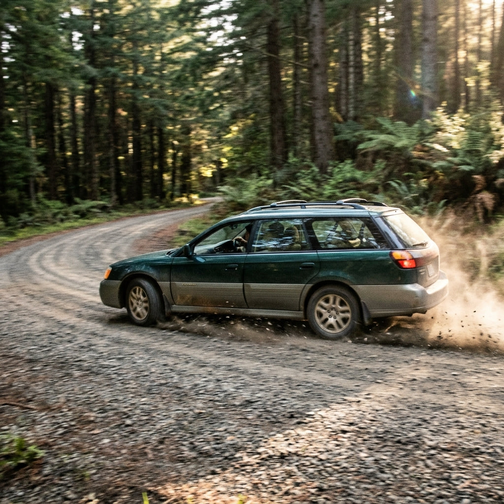 Action Shot: Subaru Outback Driving Fast