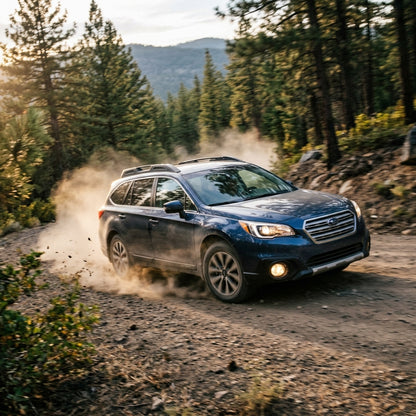 Action Shot: Subaru Outback,Legacy Driving Fast