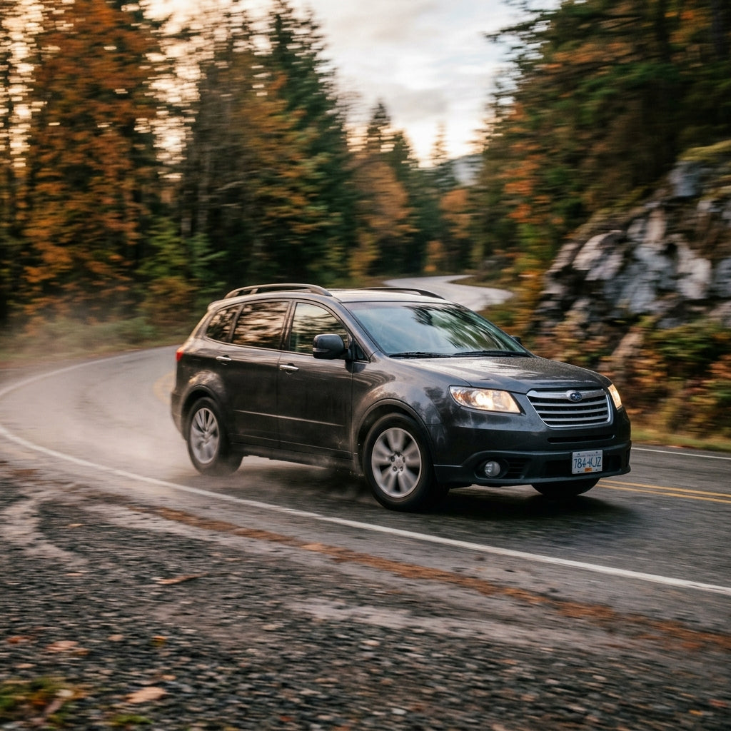 Action Shot: Subaru Tribeca Driving Fast