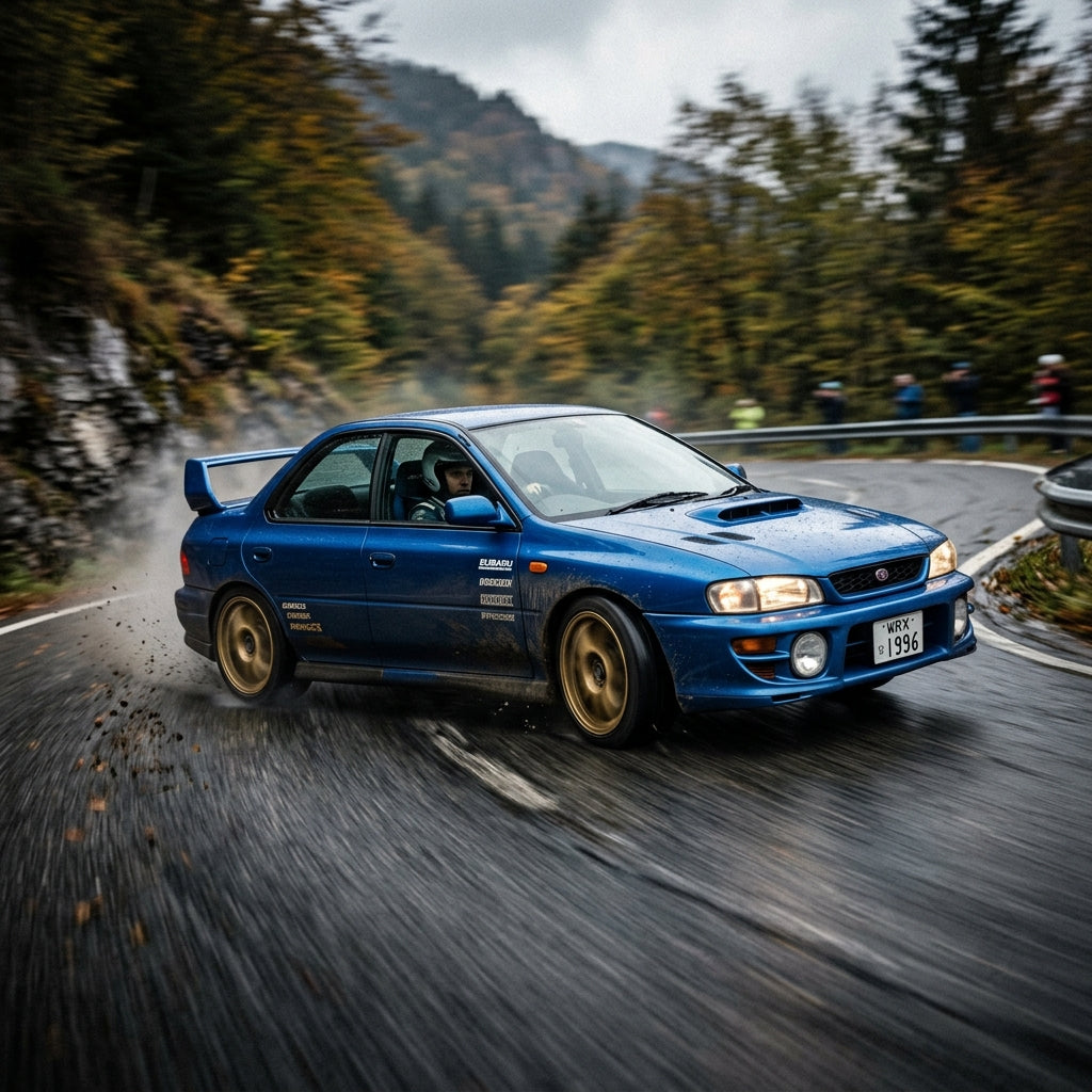 Action Shot: Subaru WRX Driving Fast