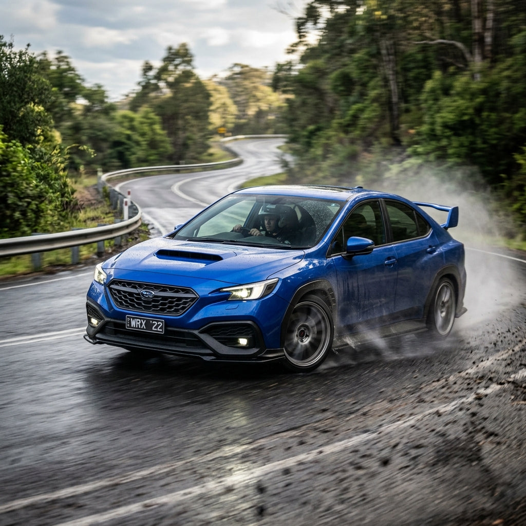 Action Shot: Subaru WRX Driving Fast