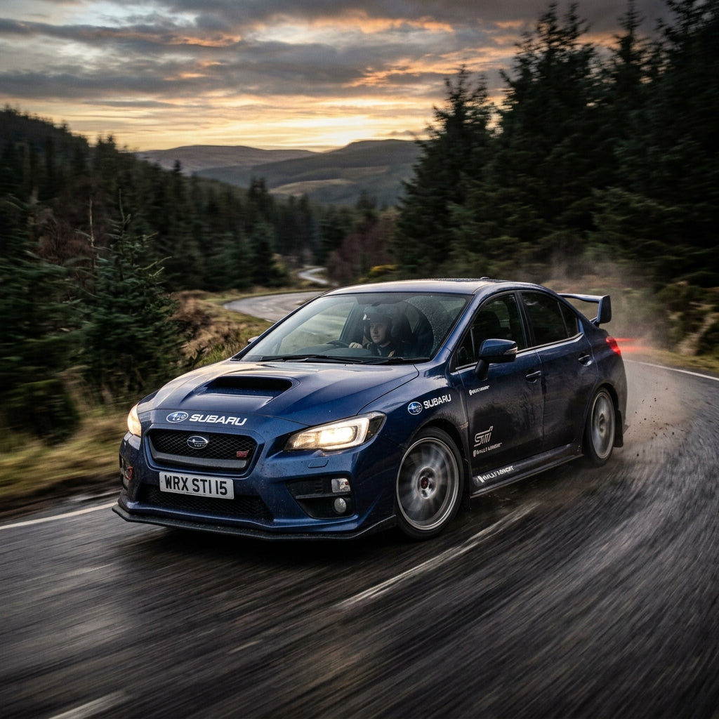 Action Shot: Subaru WRX Driving Fast