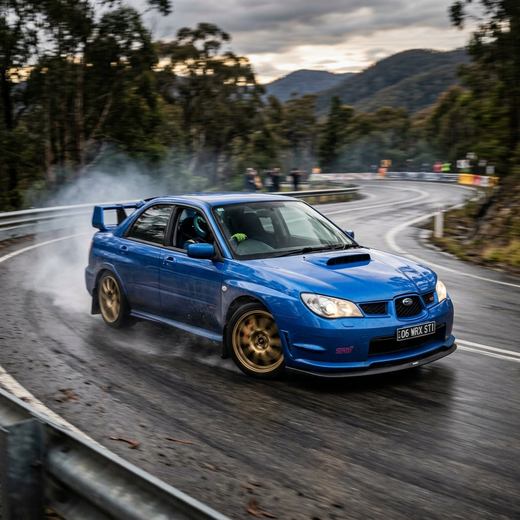 Action Shot: Subaru WRX Driving Fast