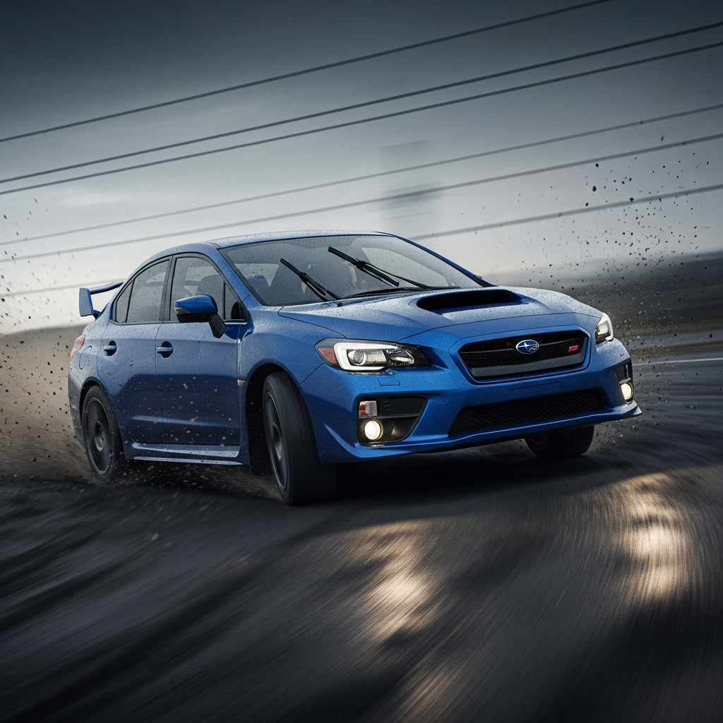 Action Shot: Subaru WRX Driving Fast
