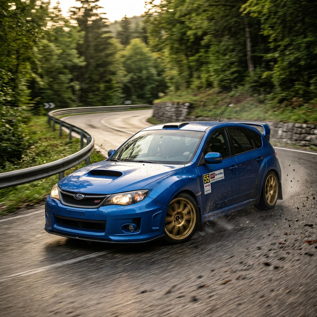 Action Shot: Subaru WRX Driving Fast