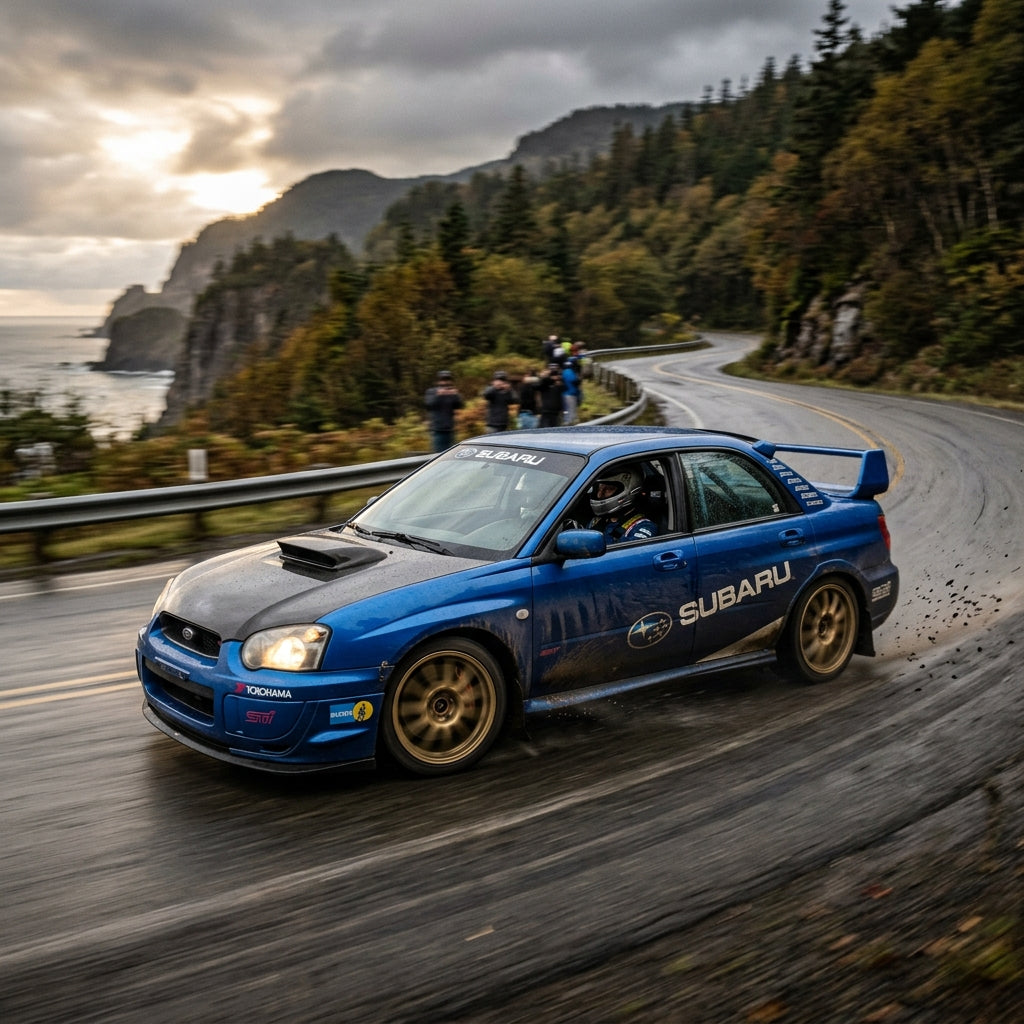 Action Shot: Subaru WRX STI Driving Fast