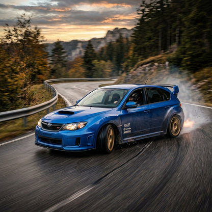 Action Shot: Subaru WRX STI Driving Fast