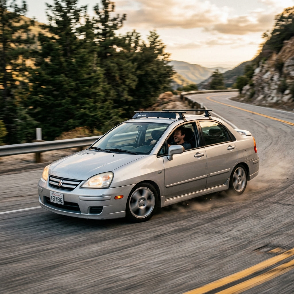 Action Shot: Suzuki Aerio Driving Fast