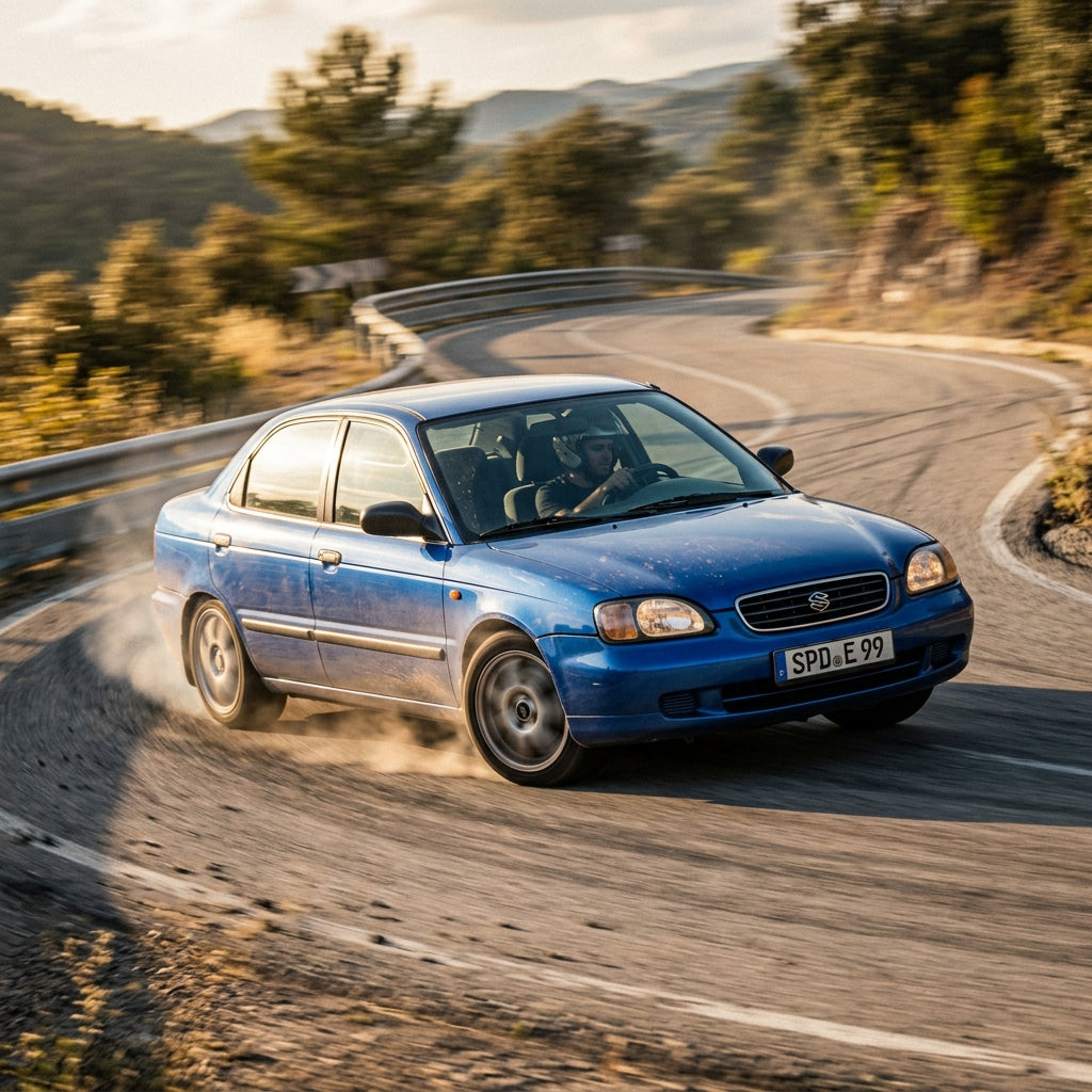 Action Shot: Suzuki Esteem Driving Fast