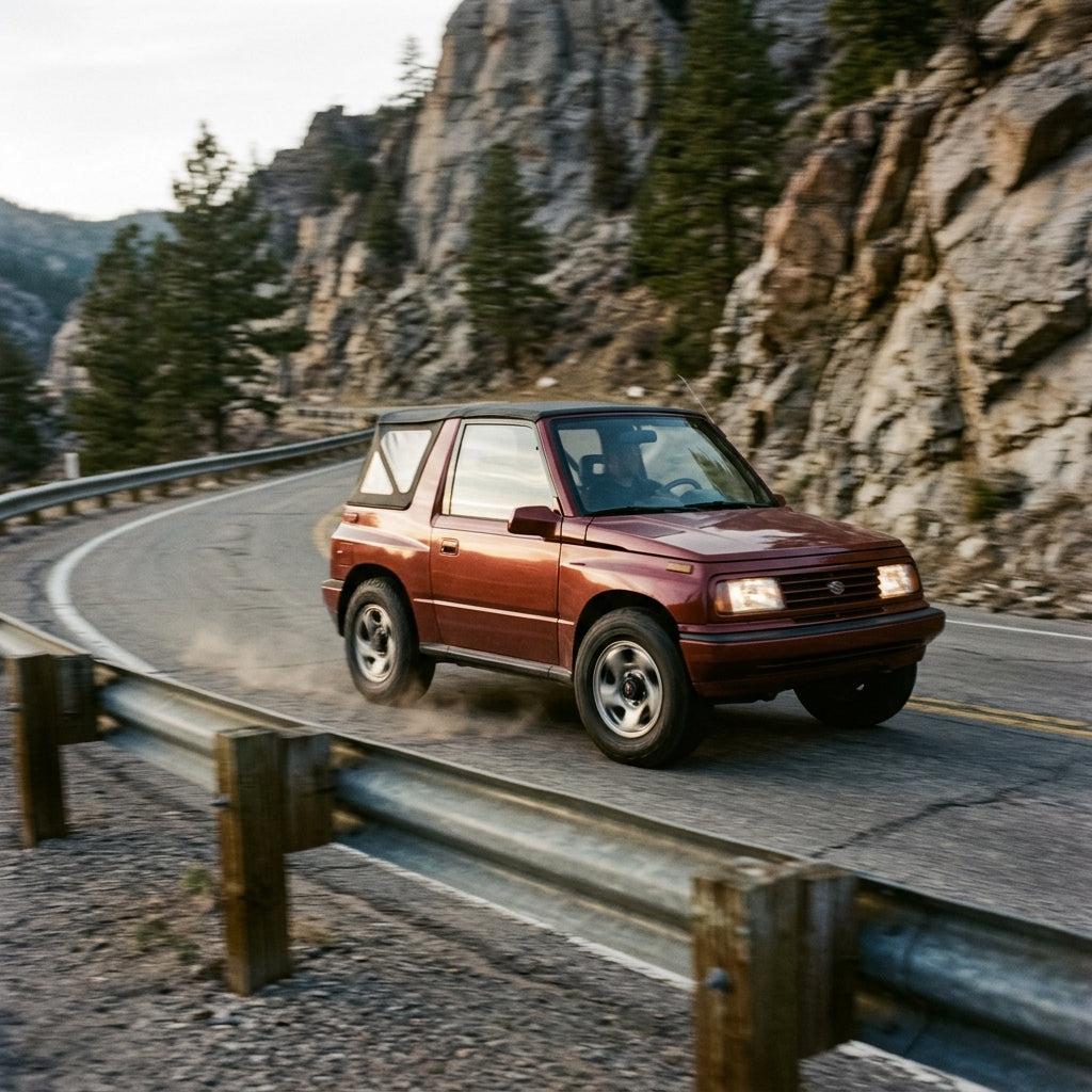 Action Shot: Suzuki Sidekick Driving Fast