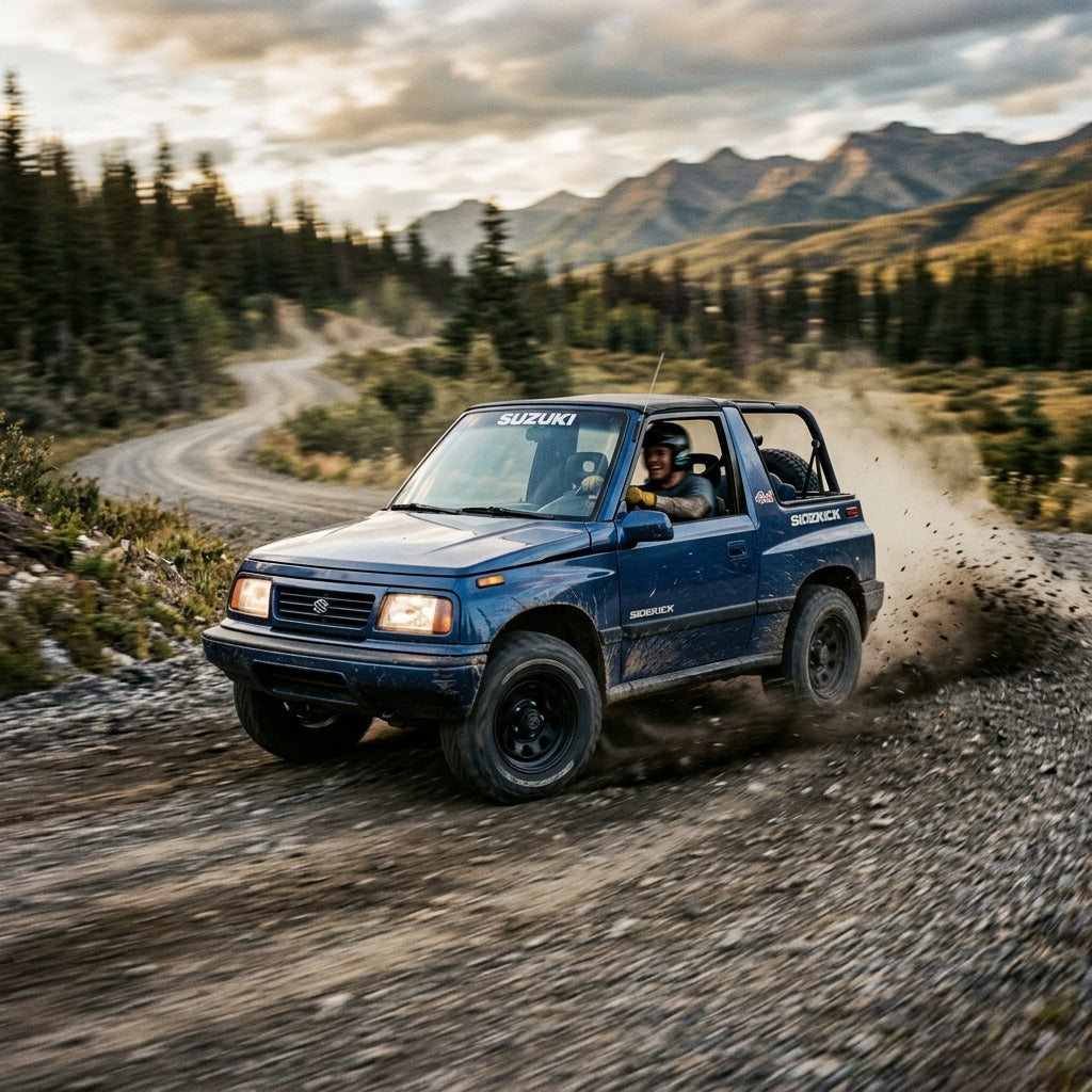 Action Shot: Suzuki Sidekick Driving Fast
