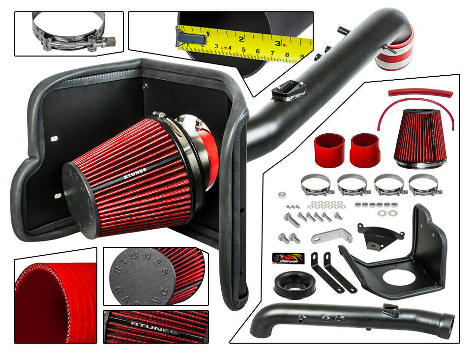 Performance Air Intake W/Heat Shield for Toyota Tacoma 2005-2020 with 2.7L Engine Black