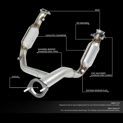 Exhaust Y-Pipe Catalytic Converter for Tahoe Yukon Suburban (2007-2009) with 4.8L 5.3L 6.0L Engines
