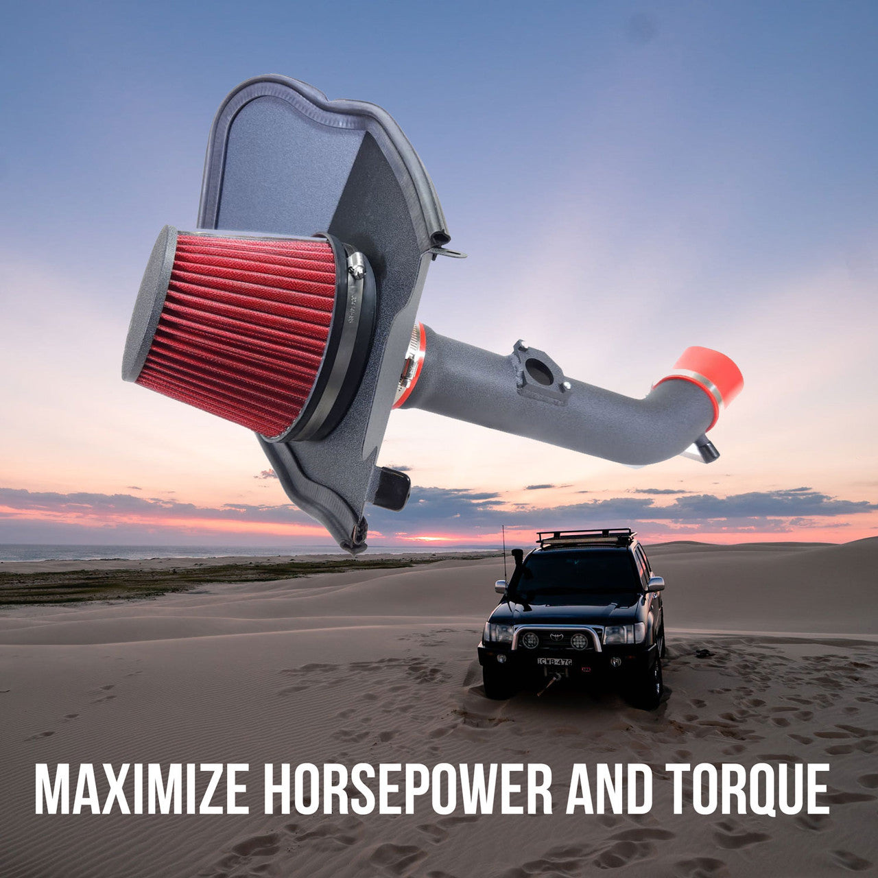 Black Cold Air Intake Kit for Toyota Tacoma (1999-2004) with 3.4L V6 Engine Pro