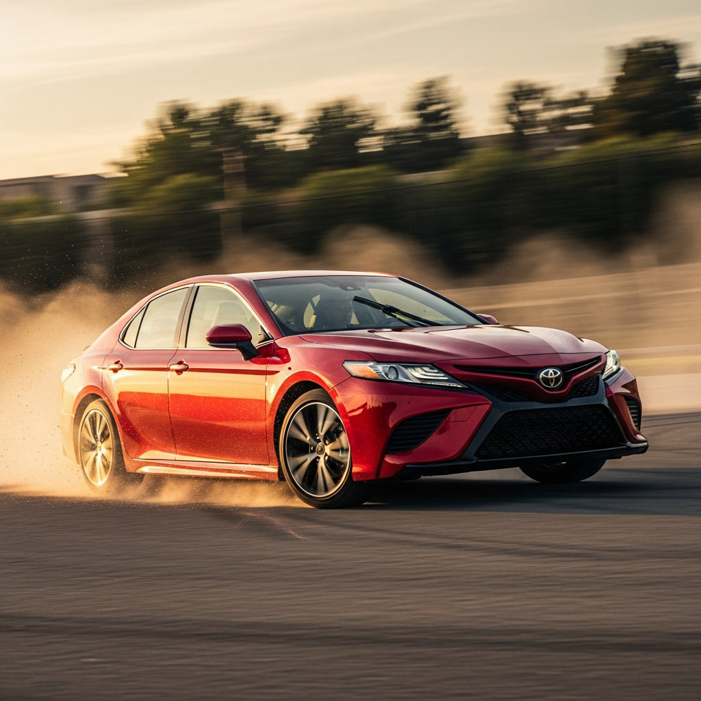 Action Shot: Toyota Camry Driving Fast