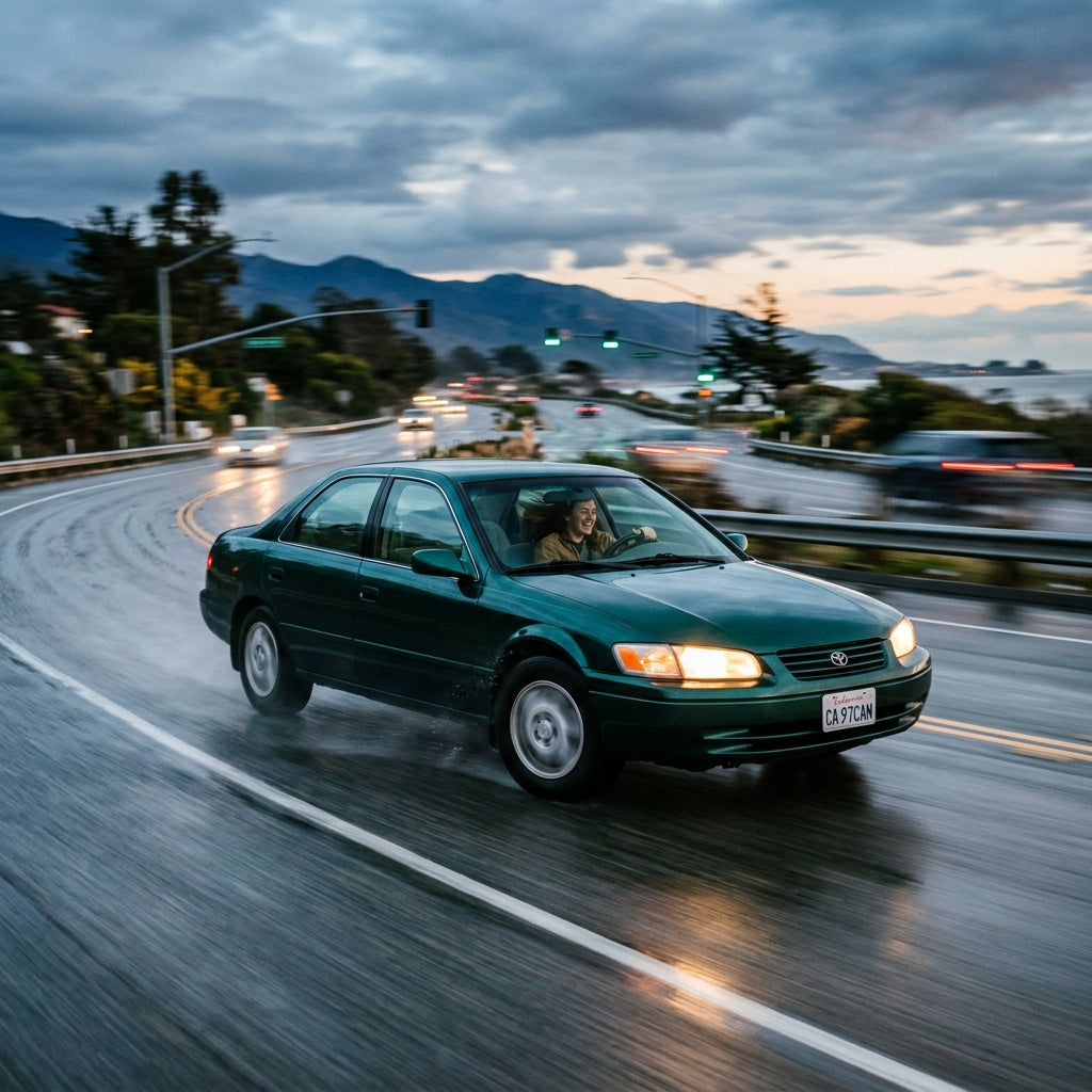 Action Shot: Toyota Camry Driving Fast
