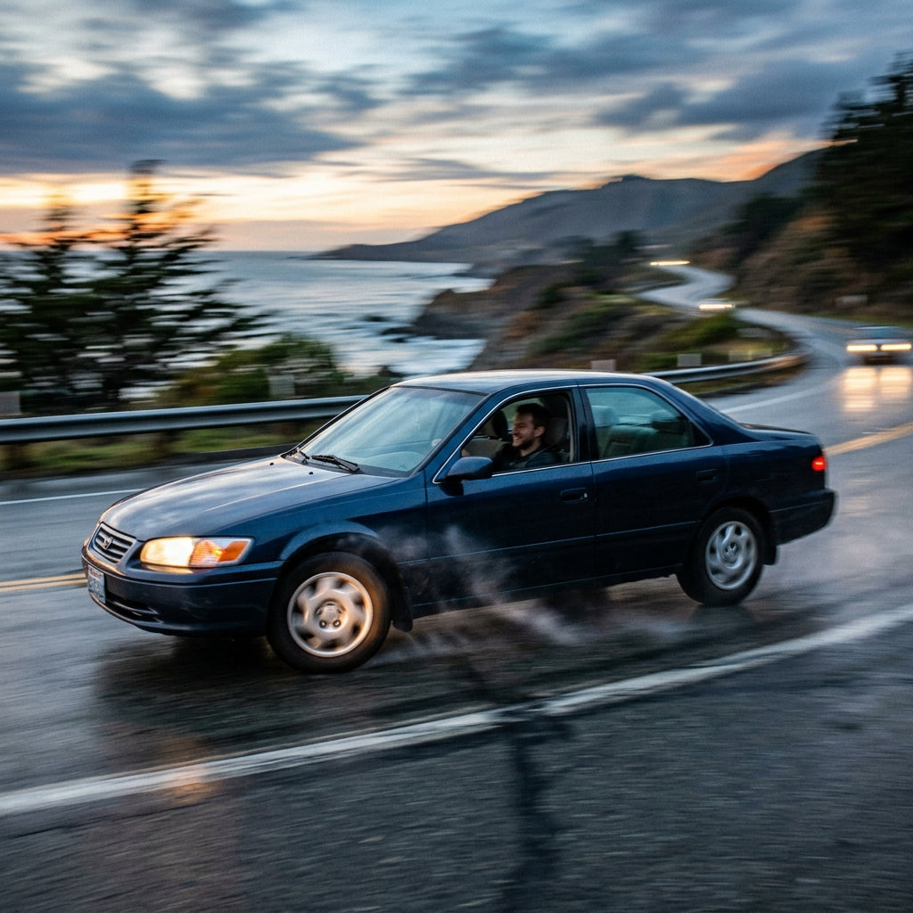 Action Shot: Toyota Camry Driving Fast