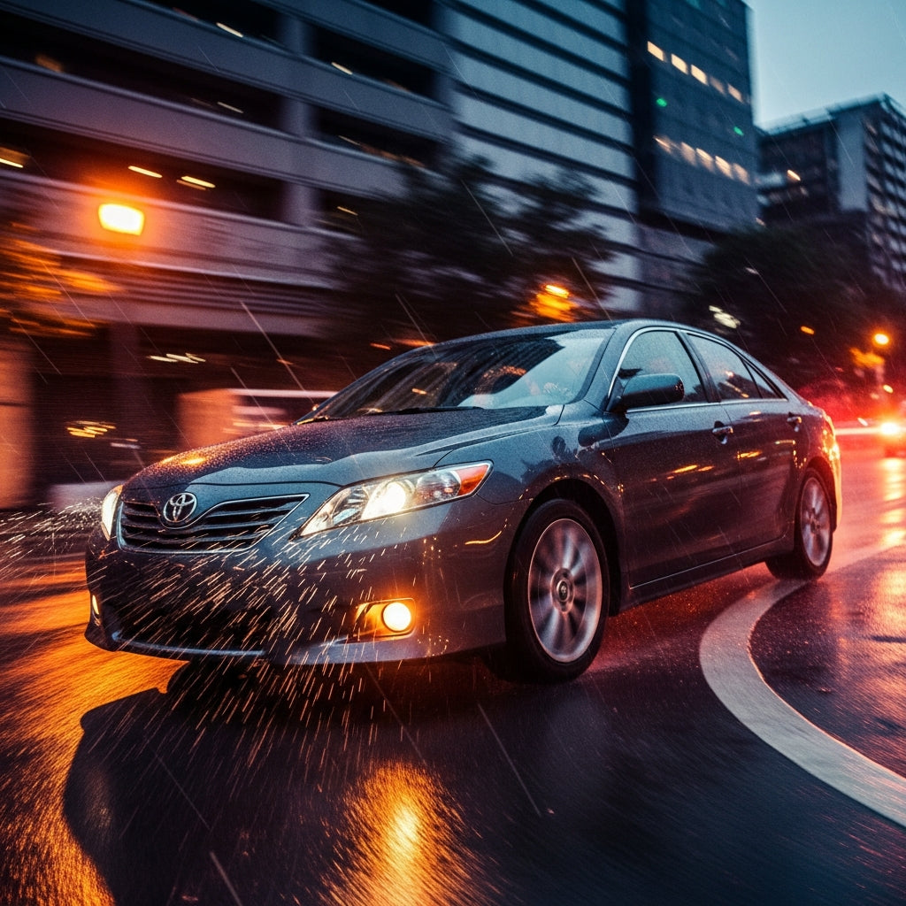 Action Shot: Toyota Camry Driving Fast