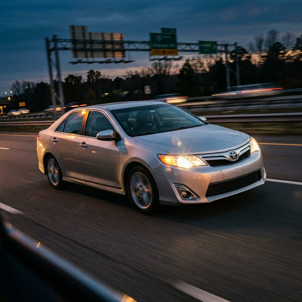 Action Shot: Toyota Camry Driving Fast