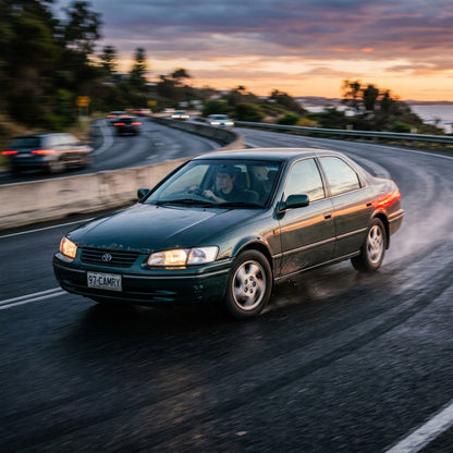 Action Shot: Toyota Camry Driving Fast