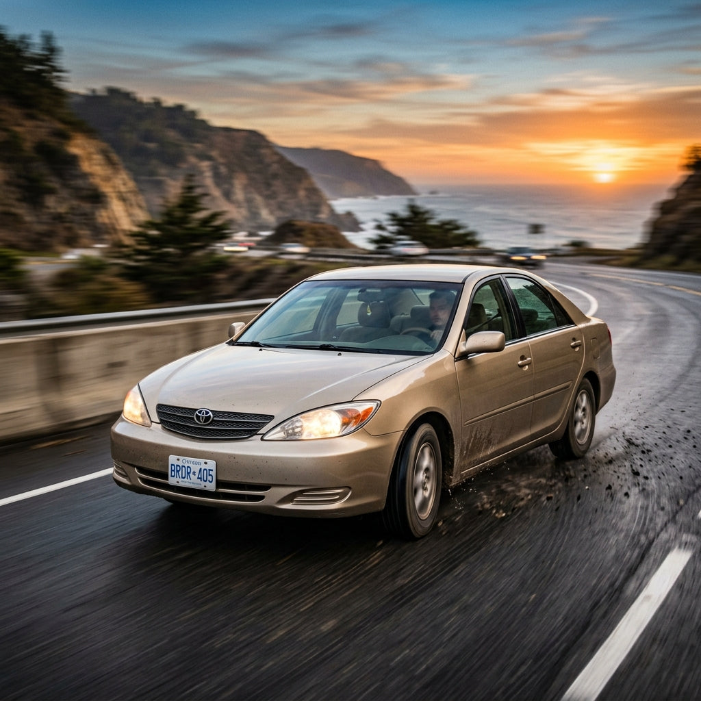 Action Shot: Toyota Camry Driving Fast