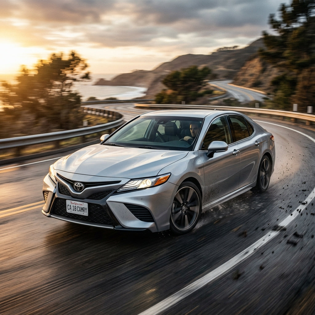 Action Shot: Toyota Camry Driving Fast