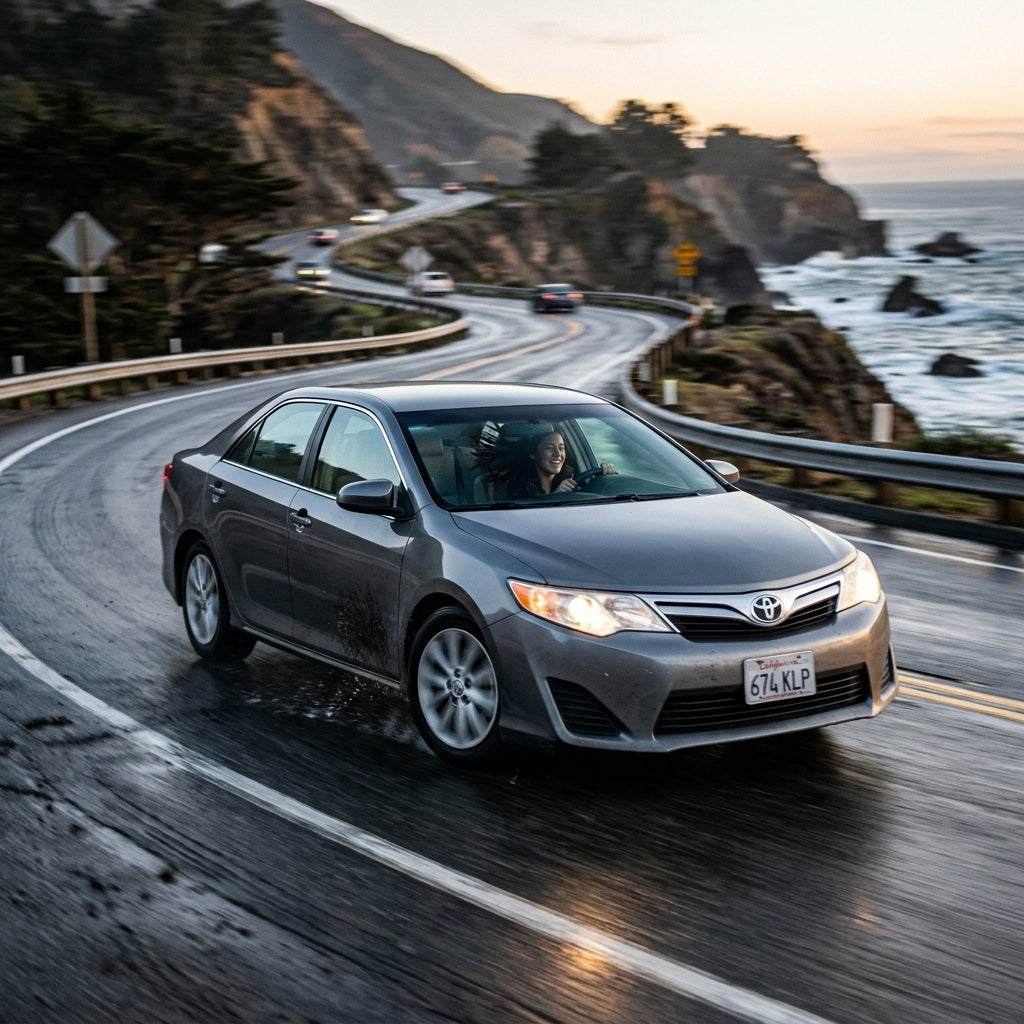 Action Shot: Toyota Camry Driving Fast