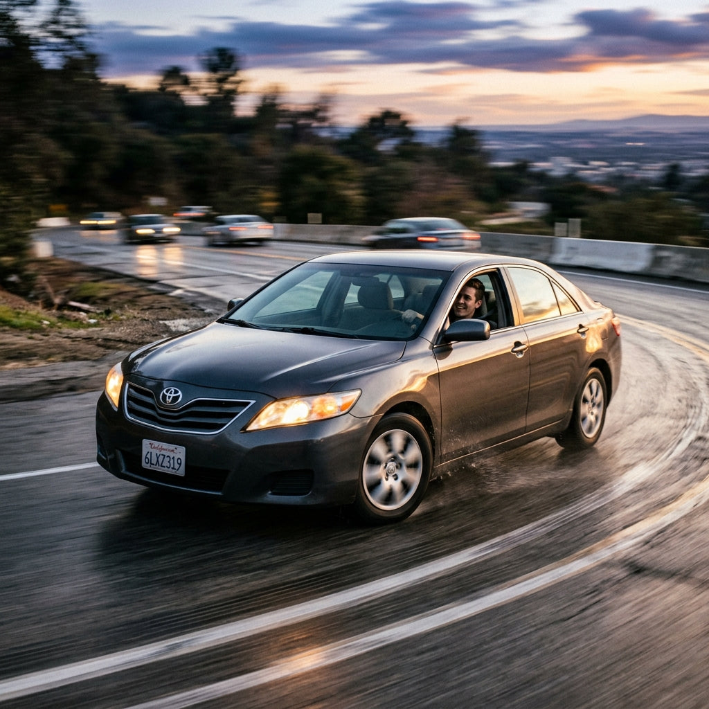 Action Shot: Toyota Camry Driving Fast