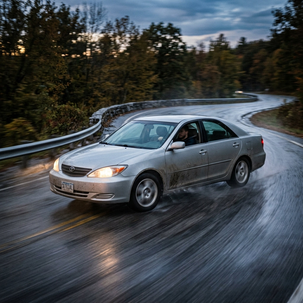 Action Shot: Toyota Camry Driving Fast