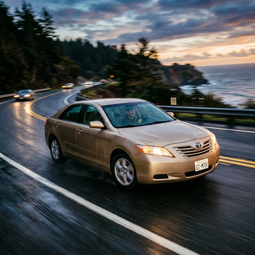 Action Shot: Toyota Camry Driving Fast