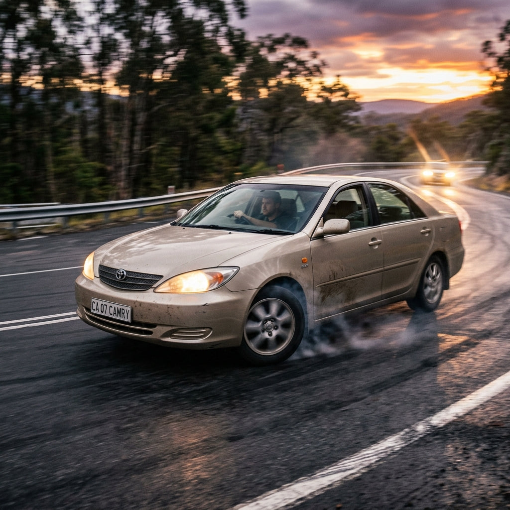 Action Shot: Toyota Camry Driving Fast