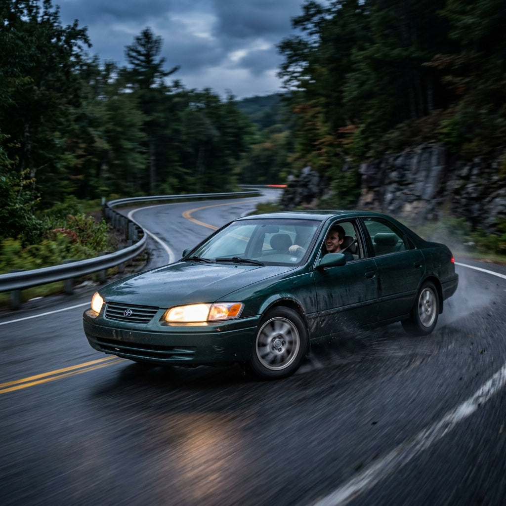 Action Shot: Toyota Camry Driving Fast