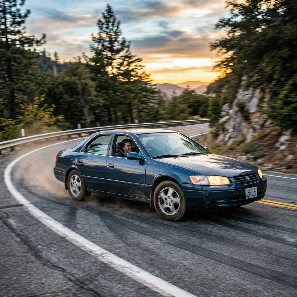 Action Shot: Toyota Camry Driving Fast