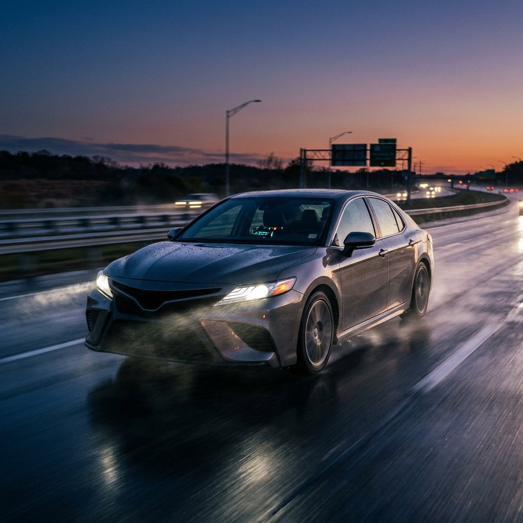 Action Shot: Toyota Camry Driving Fast