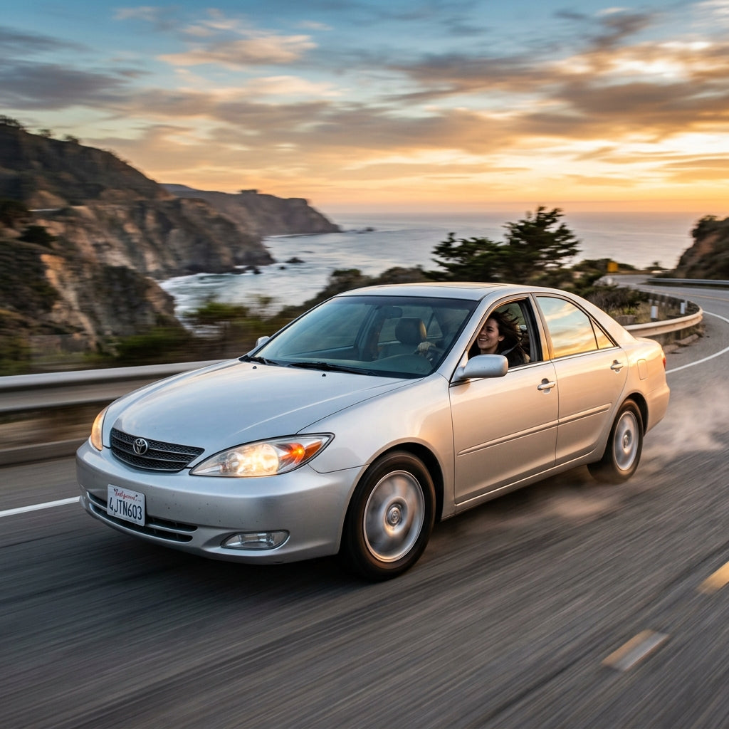 Action Shot: Toyota Camry Driving Fast