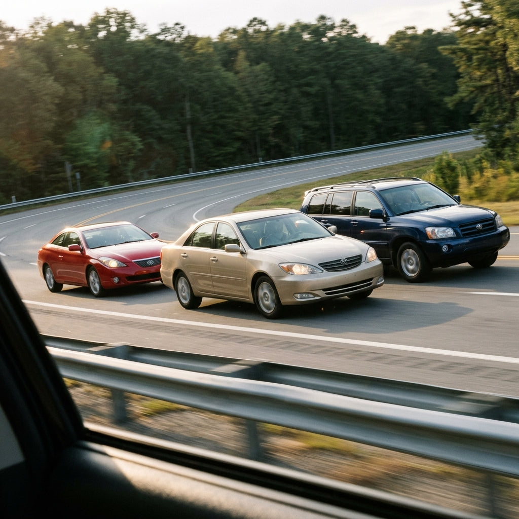 Action Shot: Toyota Camry,Highlander,Solara Driving Fast