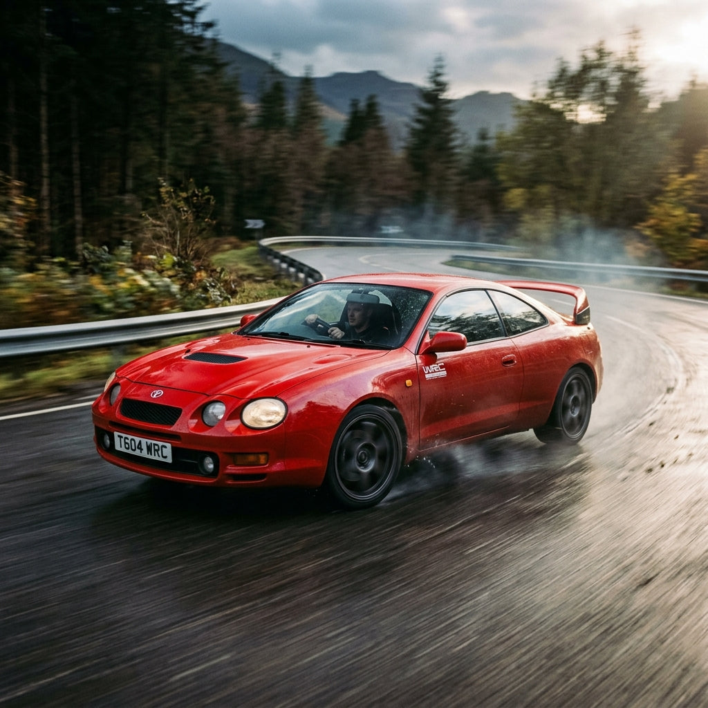Action Shot: Toyota Celica Driving Fast