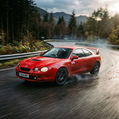 Action Shot: Toyota Celica Driving Fast