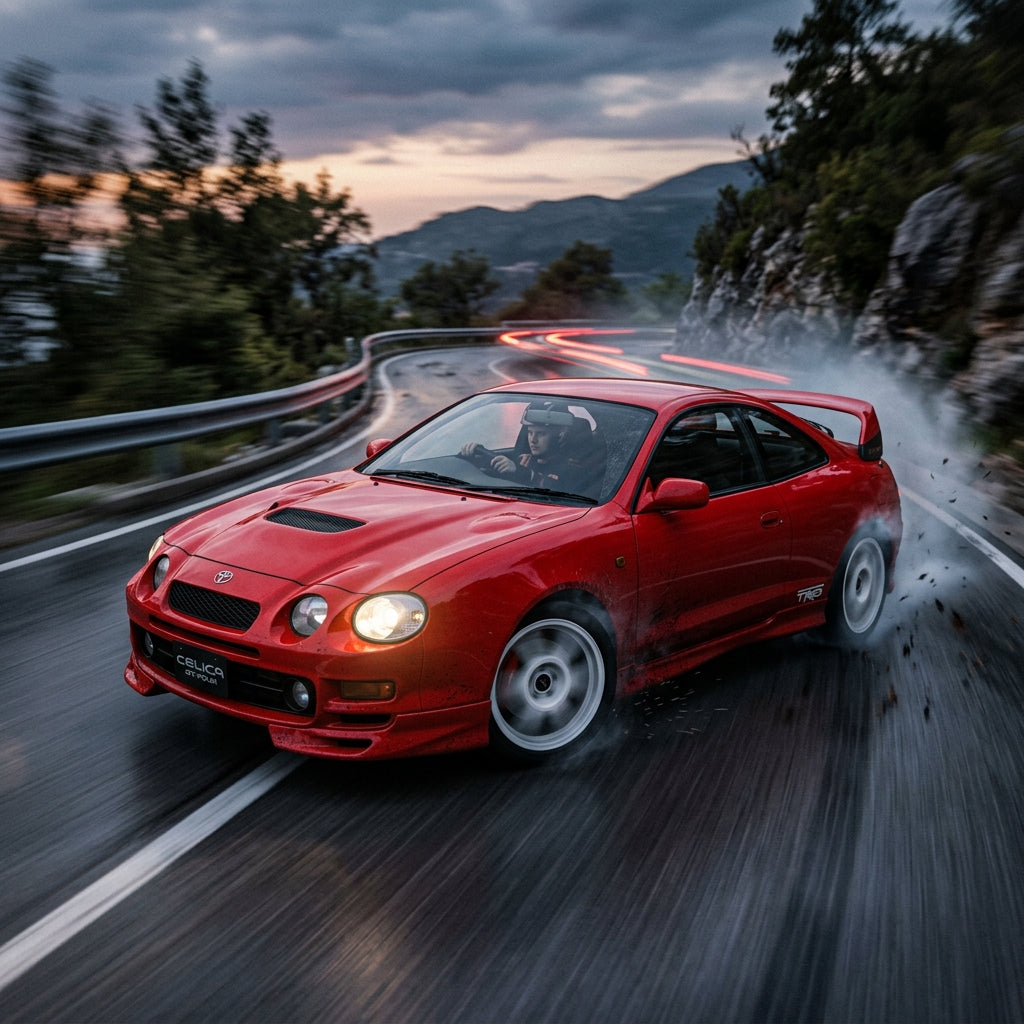 Action Shot: Toyota Celica Driving Fast