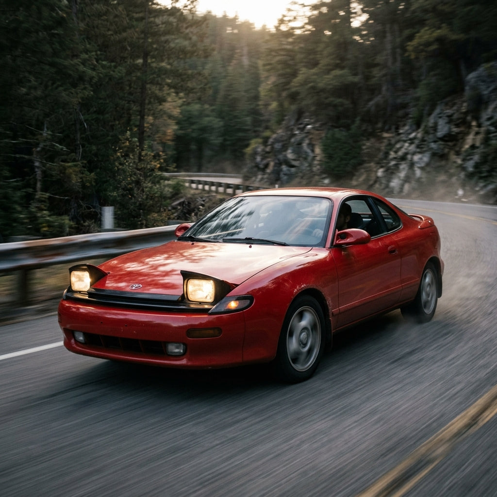 Action Shot: Toyota Celica Driving Fast