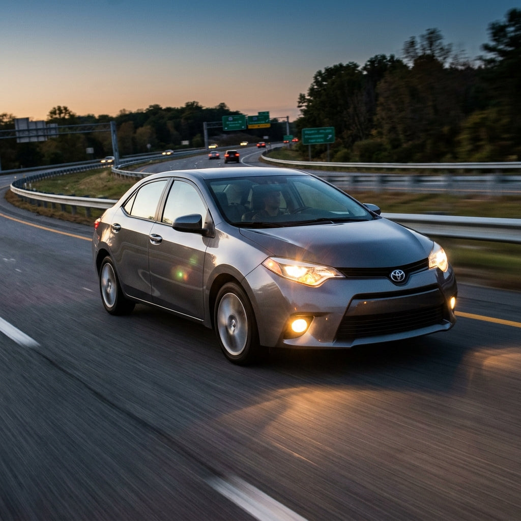 Action Shot: Toyota Corolla Driving Fast