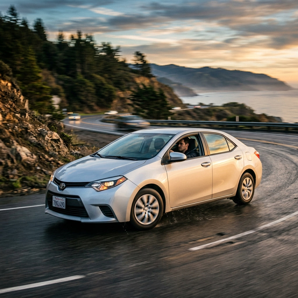 Action Shot: Toyota Corolla Driving Fast