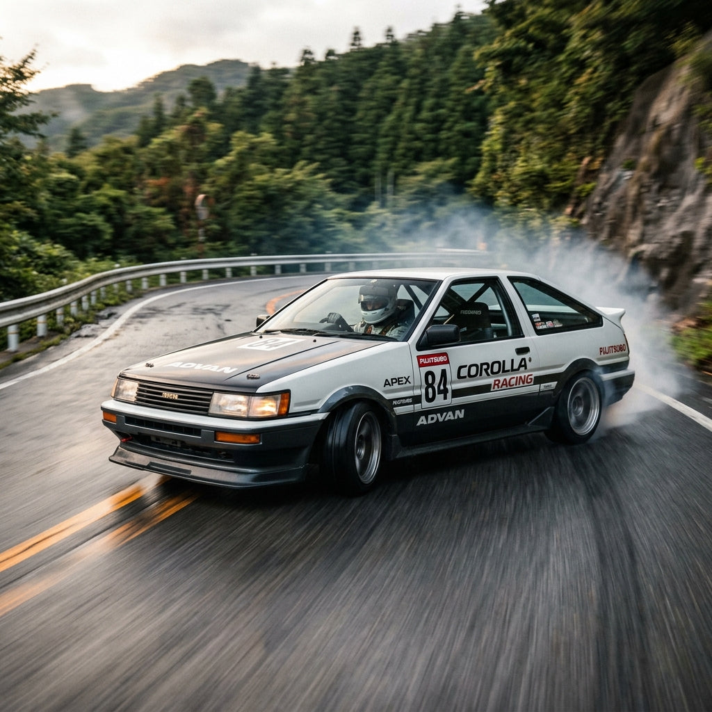 Action Shot: Toyota Corolla Driving Fast