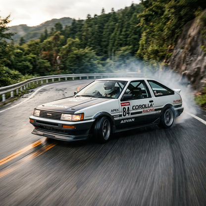 Action Shot: Toyota Corolla Driving Fast
