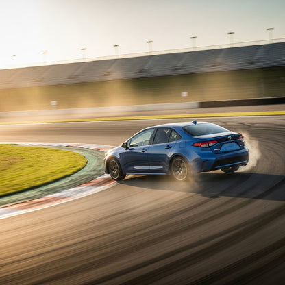 Action Shot: Toyota Corolla Driving Fast