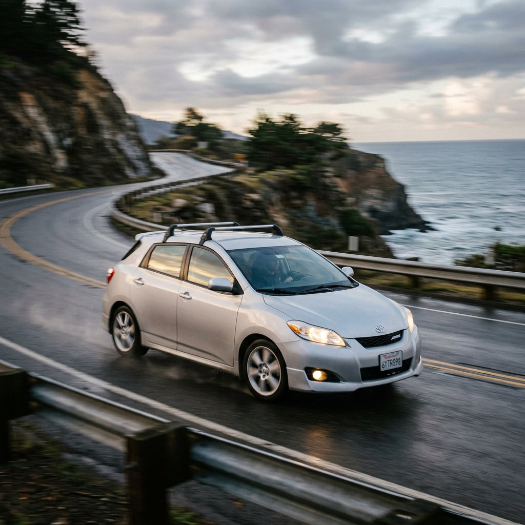 Action Shot: Toyota Corolla,Matrix Driving Fast