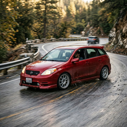Action Shot: Toyota Corolla,Matrix Driving Fast