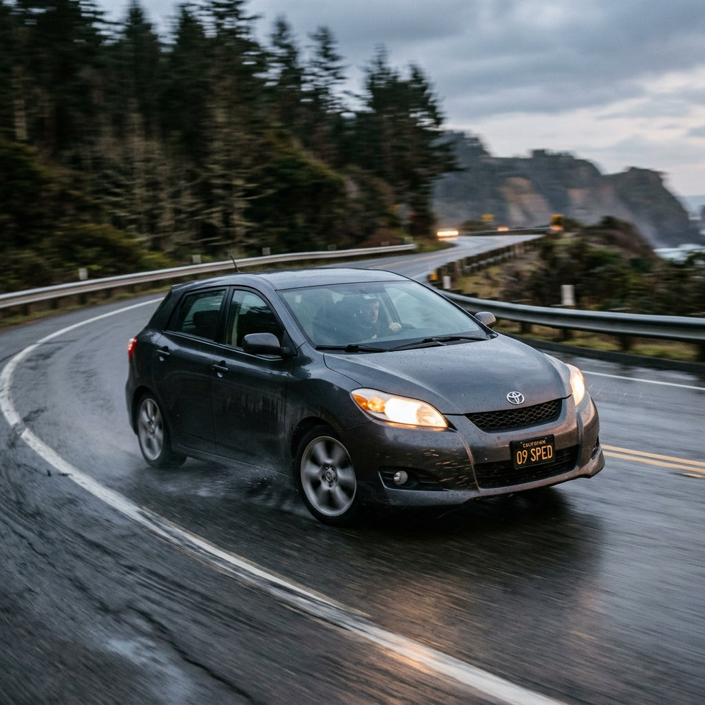 Action Shot: Toyota Corolla,Matrix Driving Fast