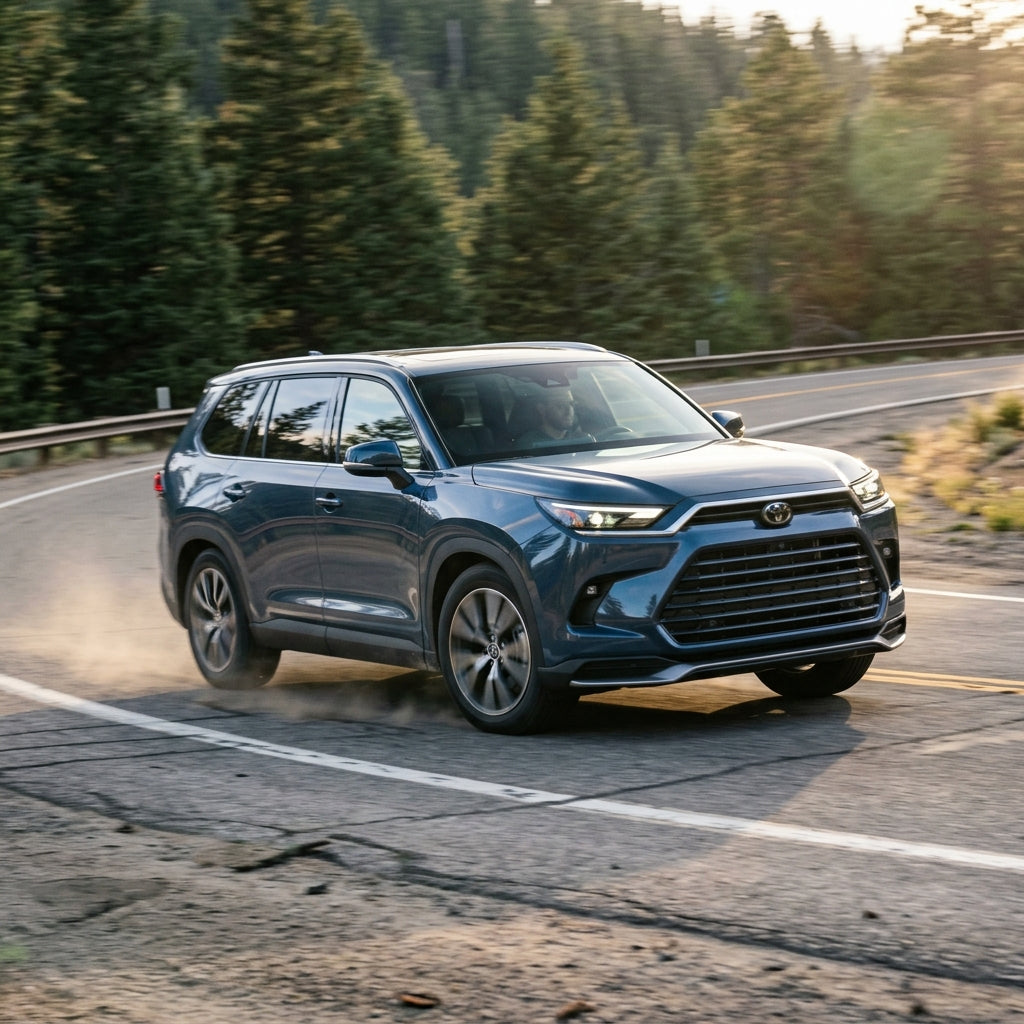 Action Shot: Toyota Grand Highlander Driving Fast