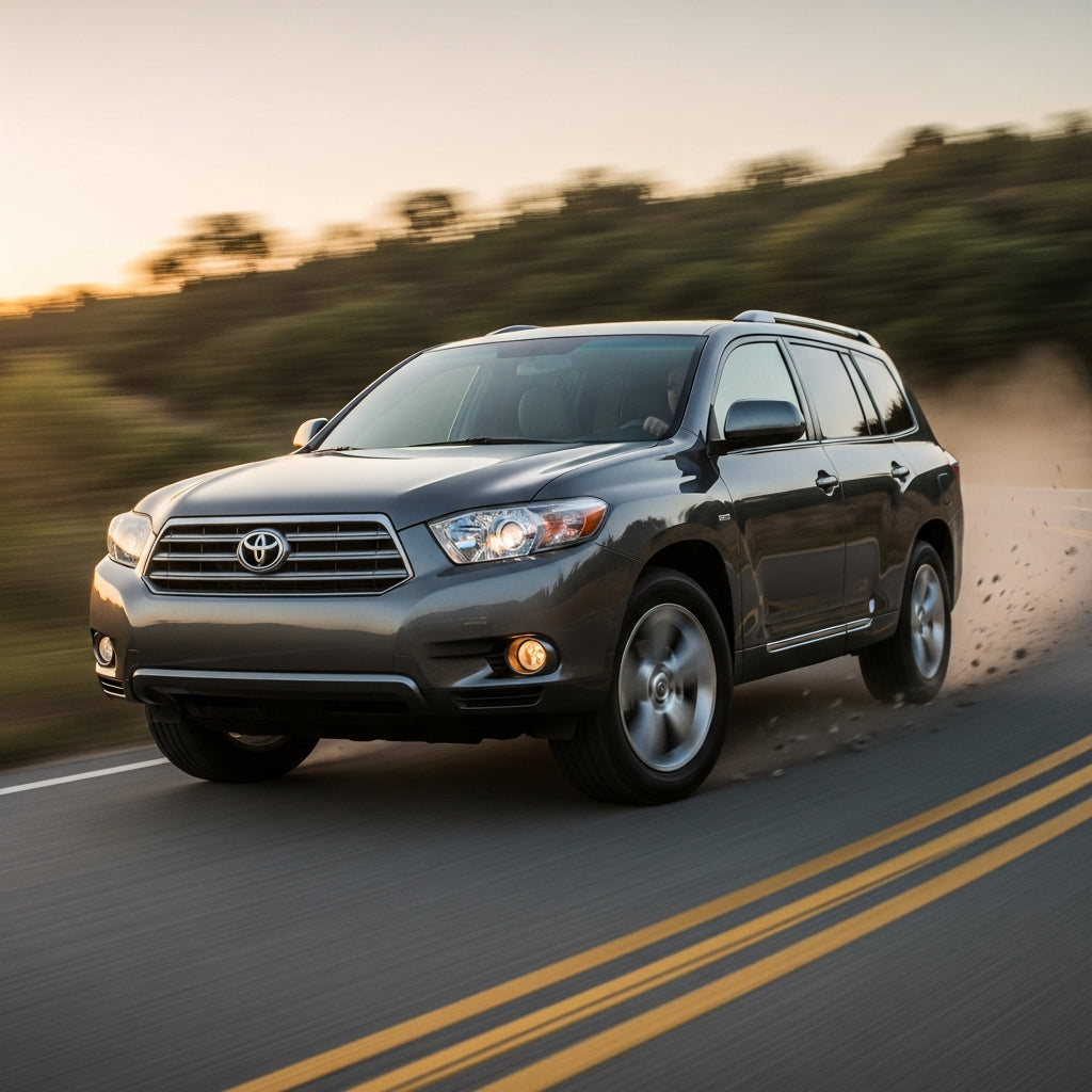 Action Shot: Toyota Highlander Driving Fast